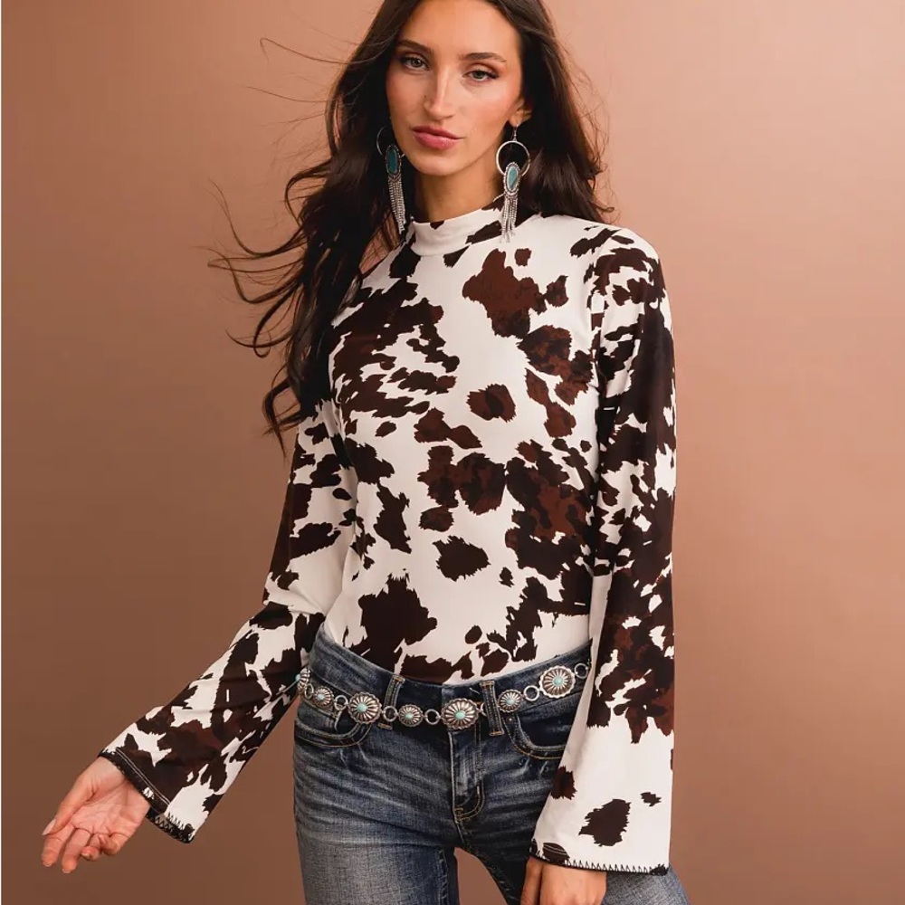 Cow Print Top
